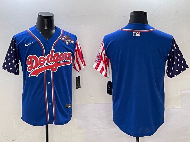 Men Los Angeles Dodgers Blank Blue a generation of national flags Joint name 2025 Nike MLB Jersey style 2->los angeles dodgers->MLB Jersey